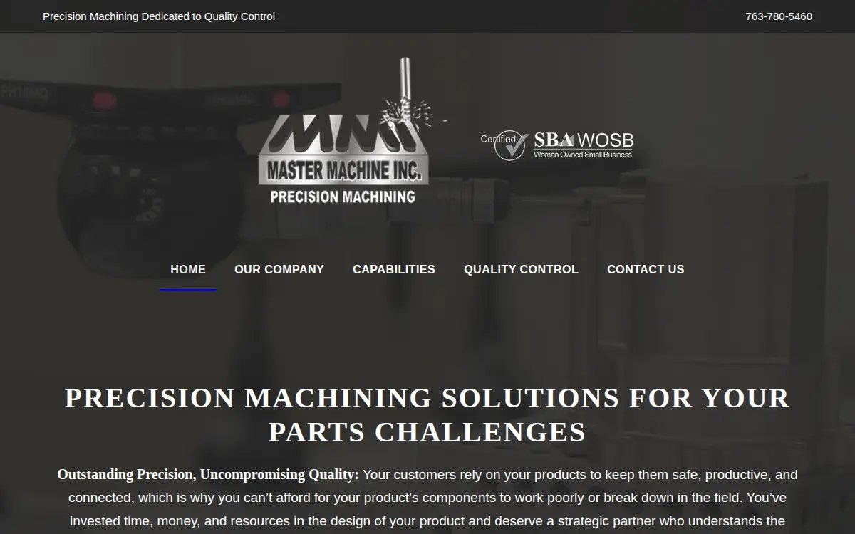 Homepage of Master Machine INC