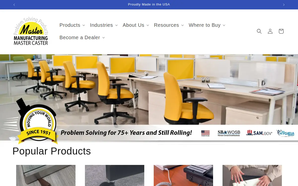 Homepage of Master Mfg. Co., INC.