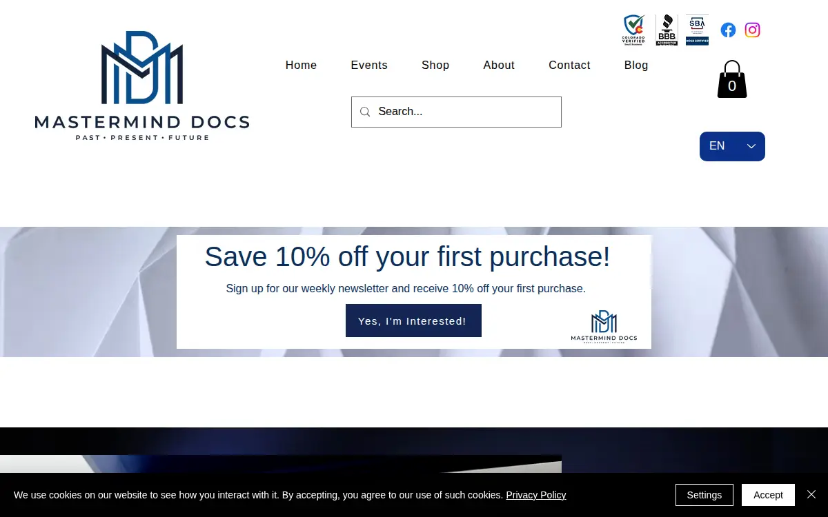 Homepage of Mastermind Docs LLC