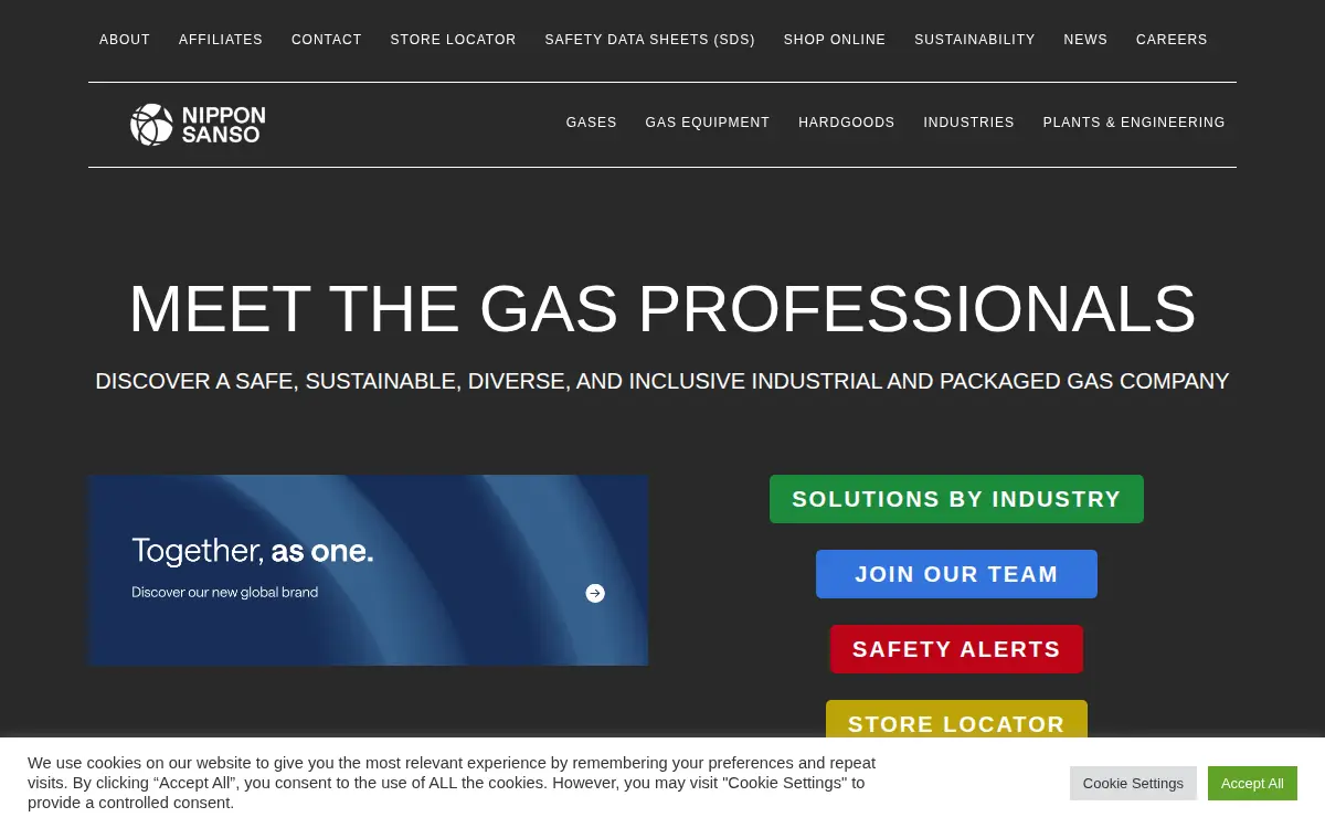 Homepage of Matheson Tri-gas, INC.