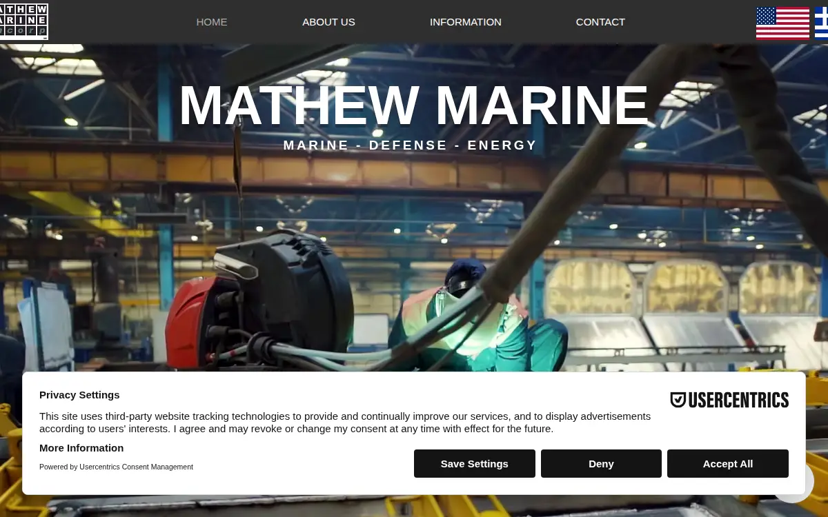 Homepage of Mathew Marine, INC.