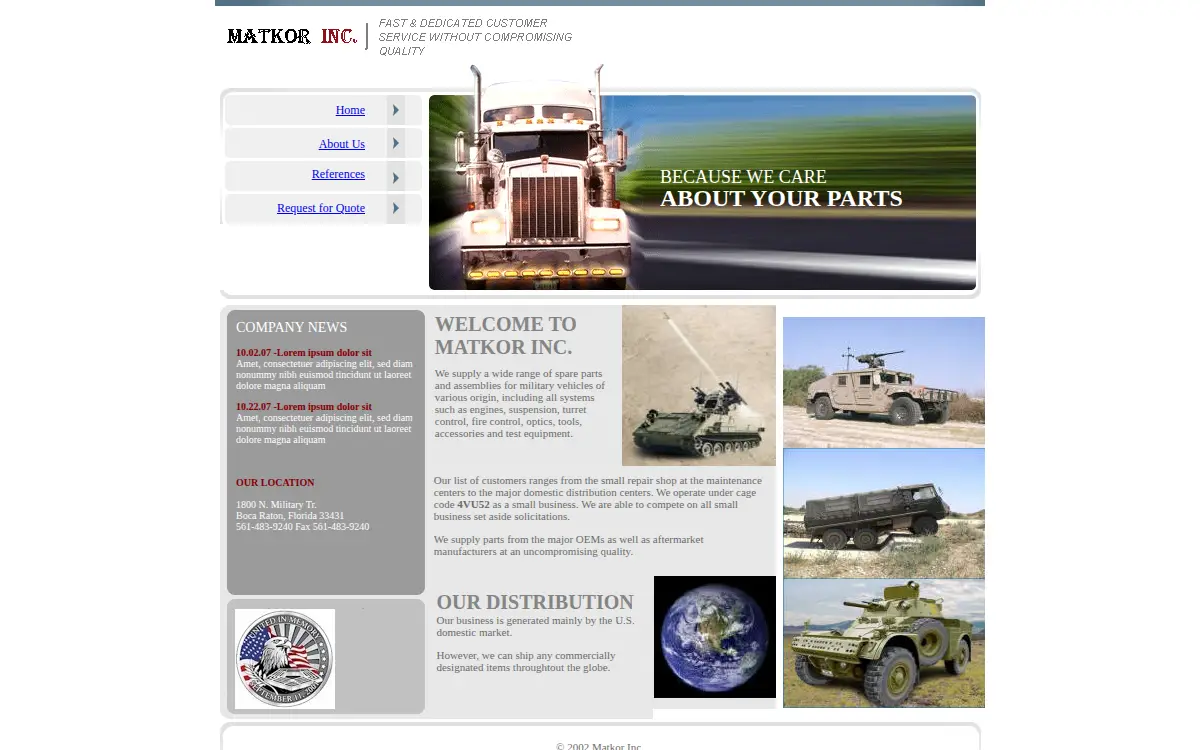 Homepage of Matkor, INC.