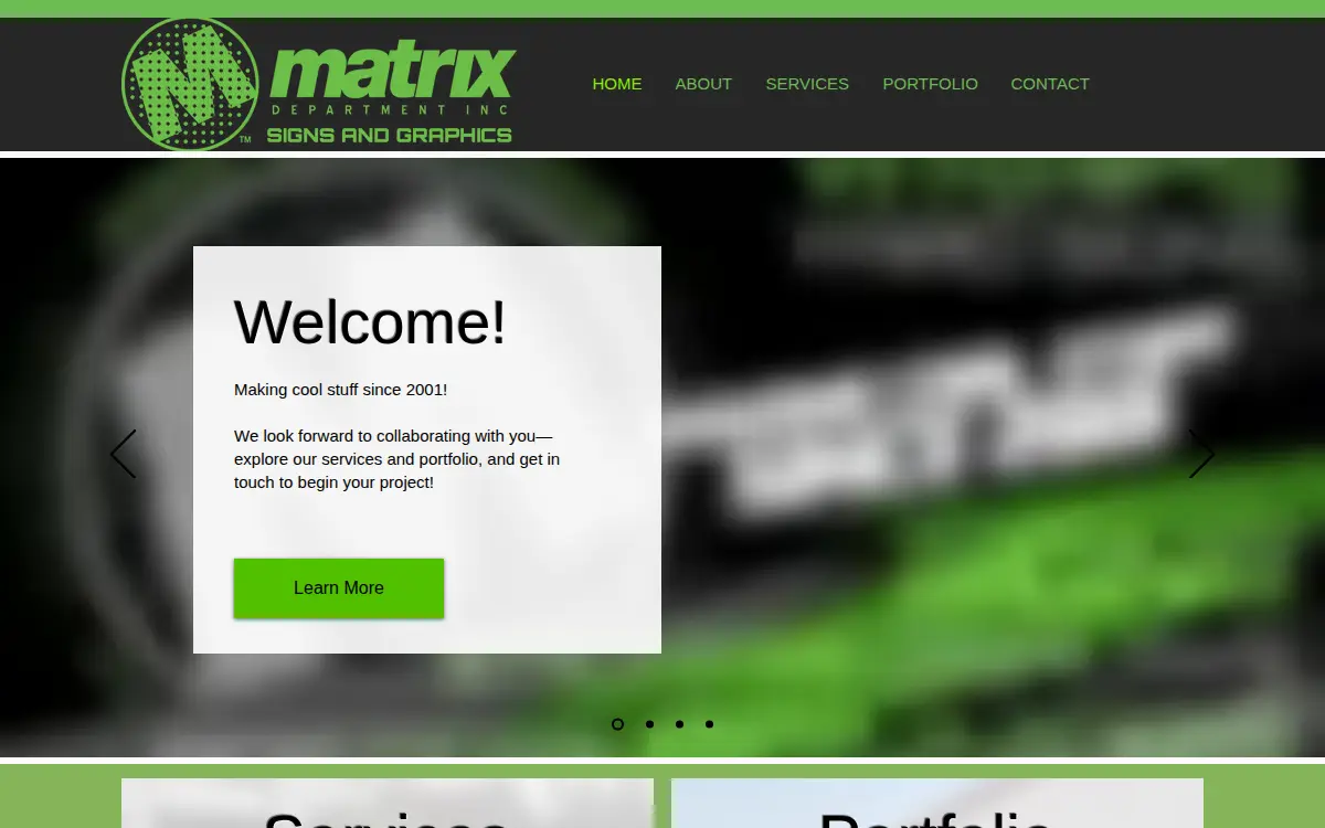 Homepage of Matrix Department INC
