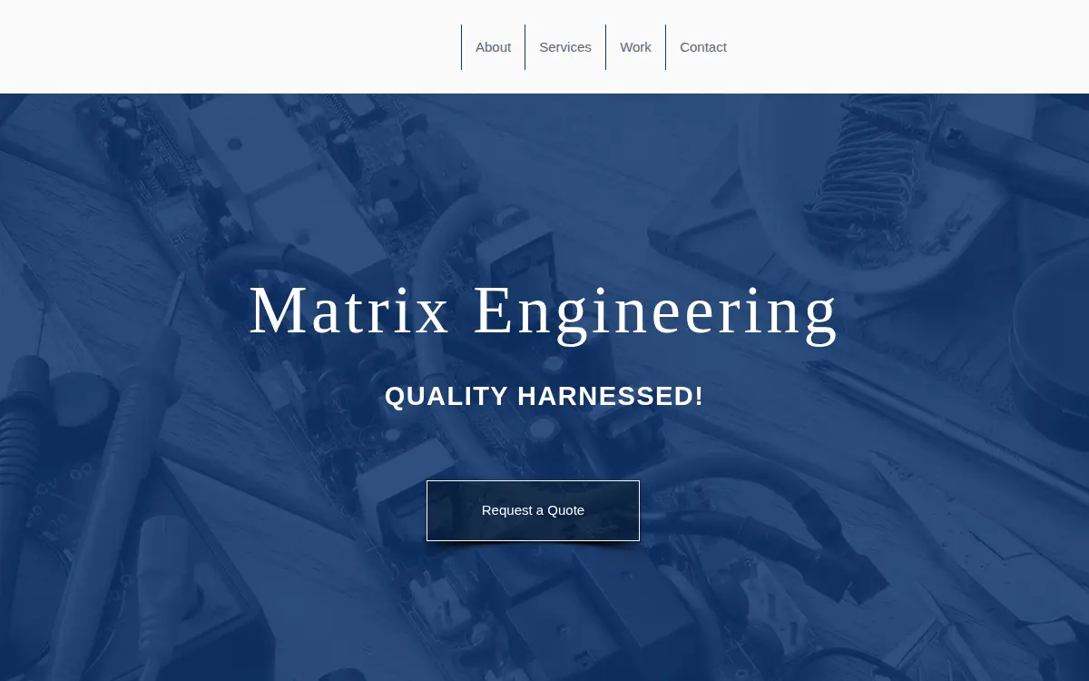 Homepage of Matrix Engineering and Sales, INC