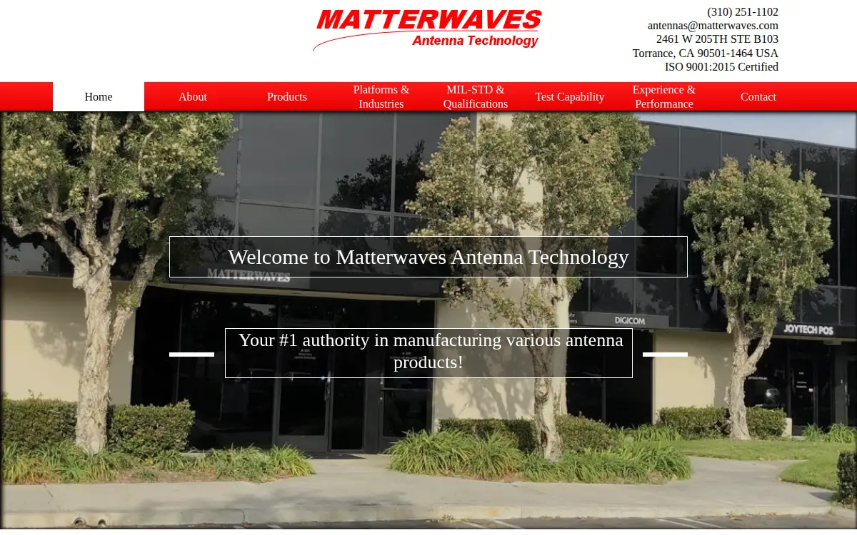 Homepage of Matterwaves Antenna Technology CO.