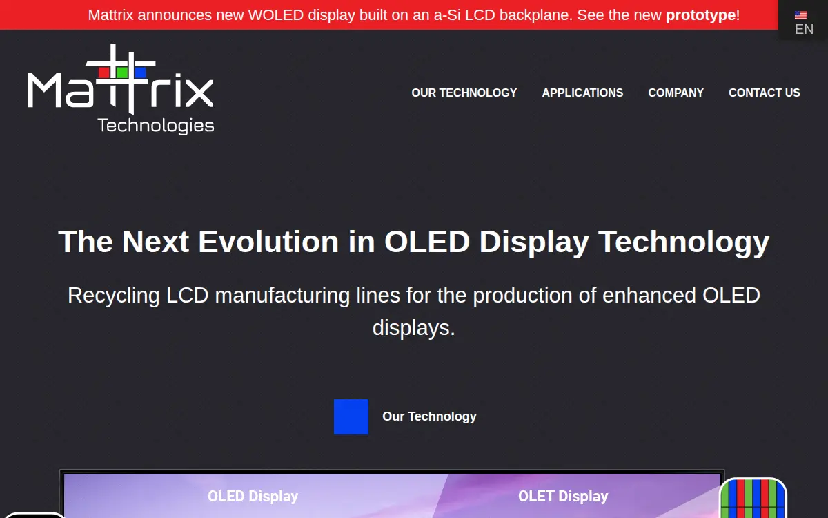 Homepage of Mattrix Technologies, INC.