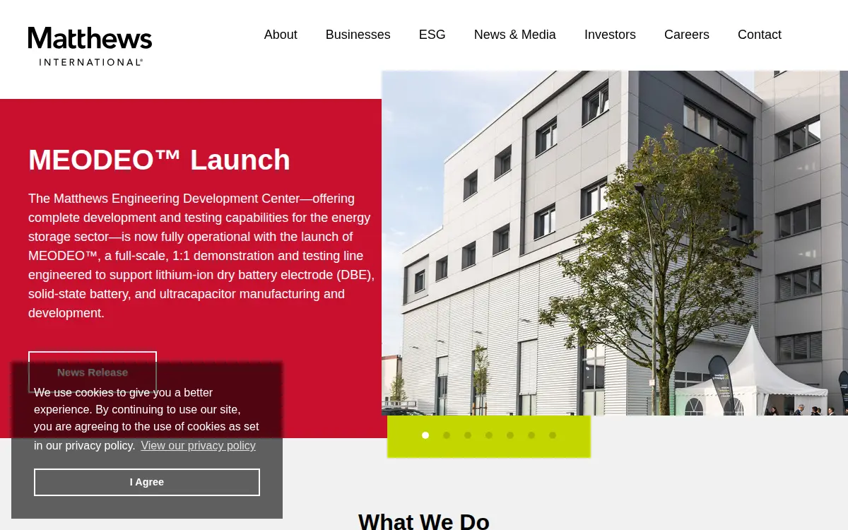 Homepage of Matthews International Corporation