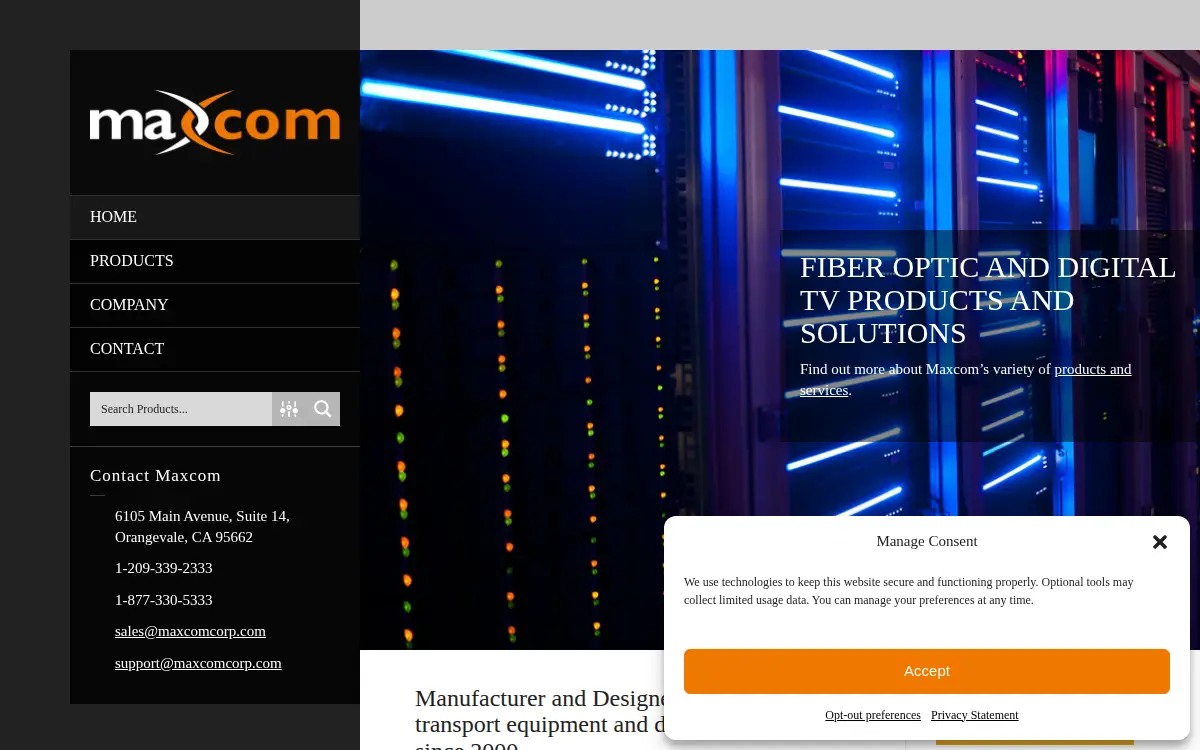 Homepage of Maxcom CORP