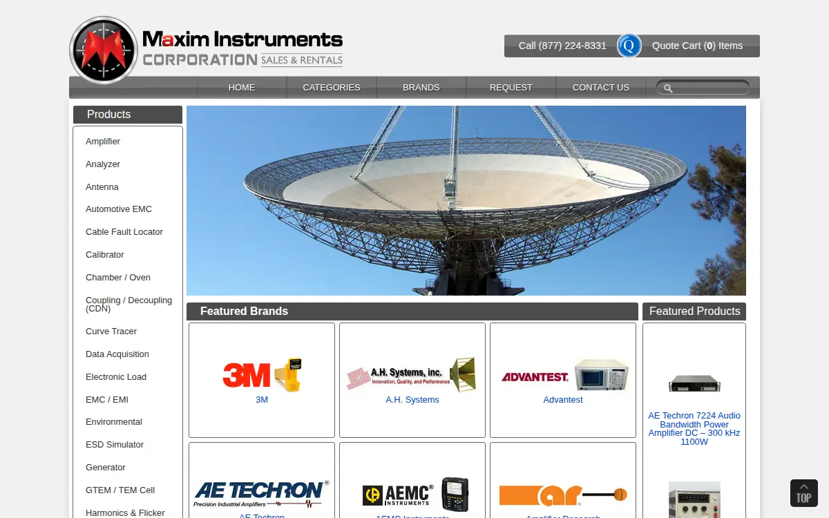 Homepage of Maximbrands Corporation
