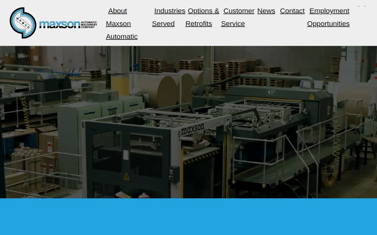 Homepage of Maxson Automatic Machinery CO