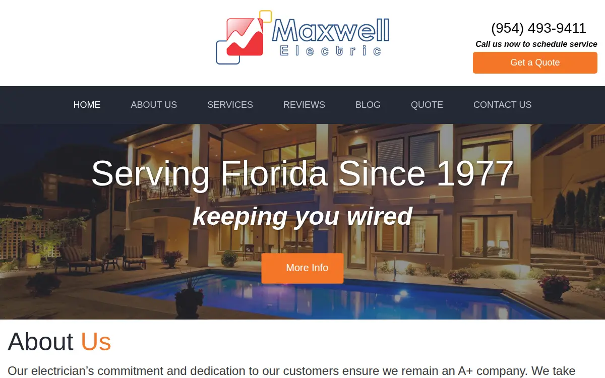 Homepage of Maxwell Construction Services, LLC