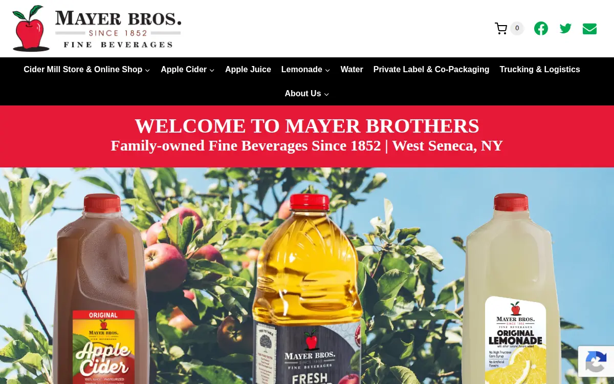 Homepage of Mayer Bros. Apple Products INC.