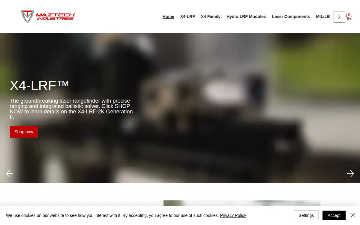 Homepage of Maztech Industries LLC