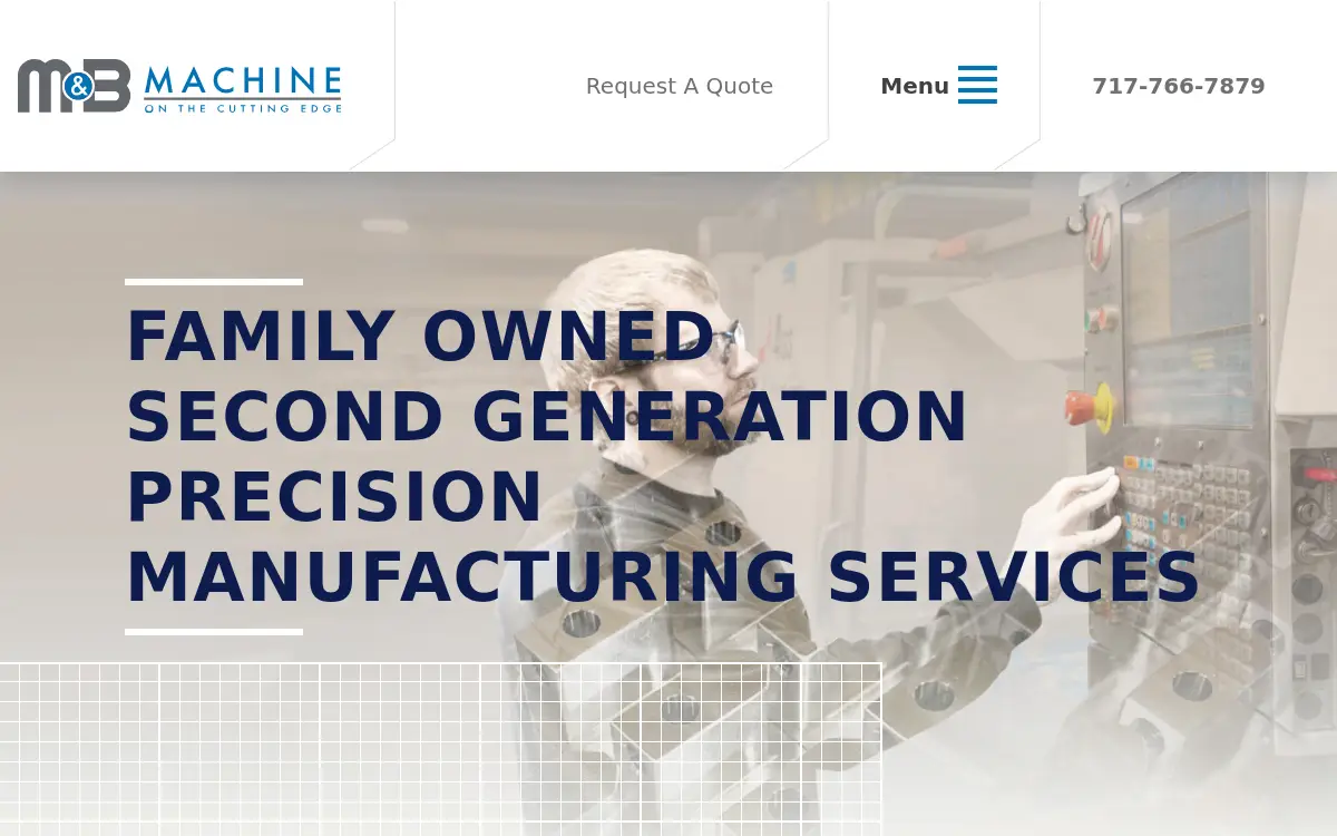 Homepage of M & B Machine, INC.