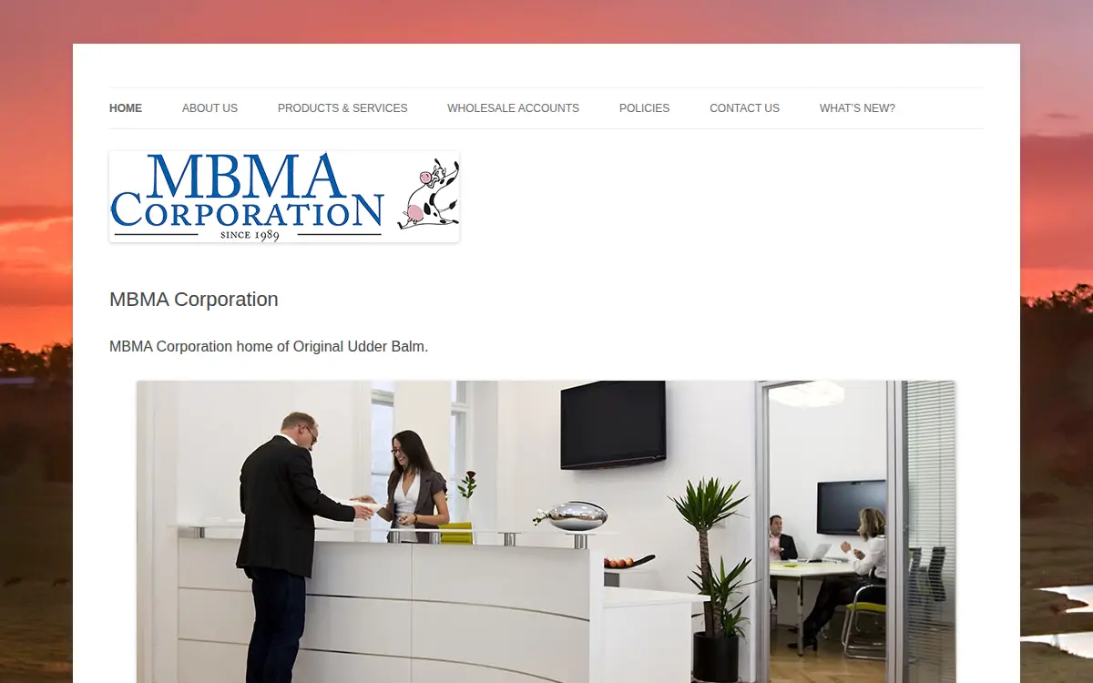 Homepage of Mbma Corporation