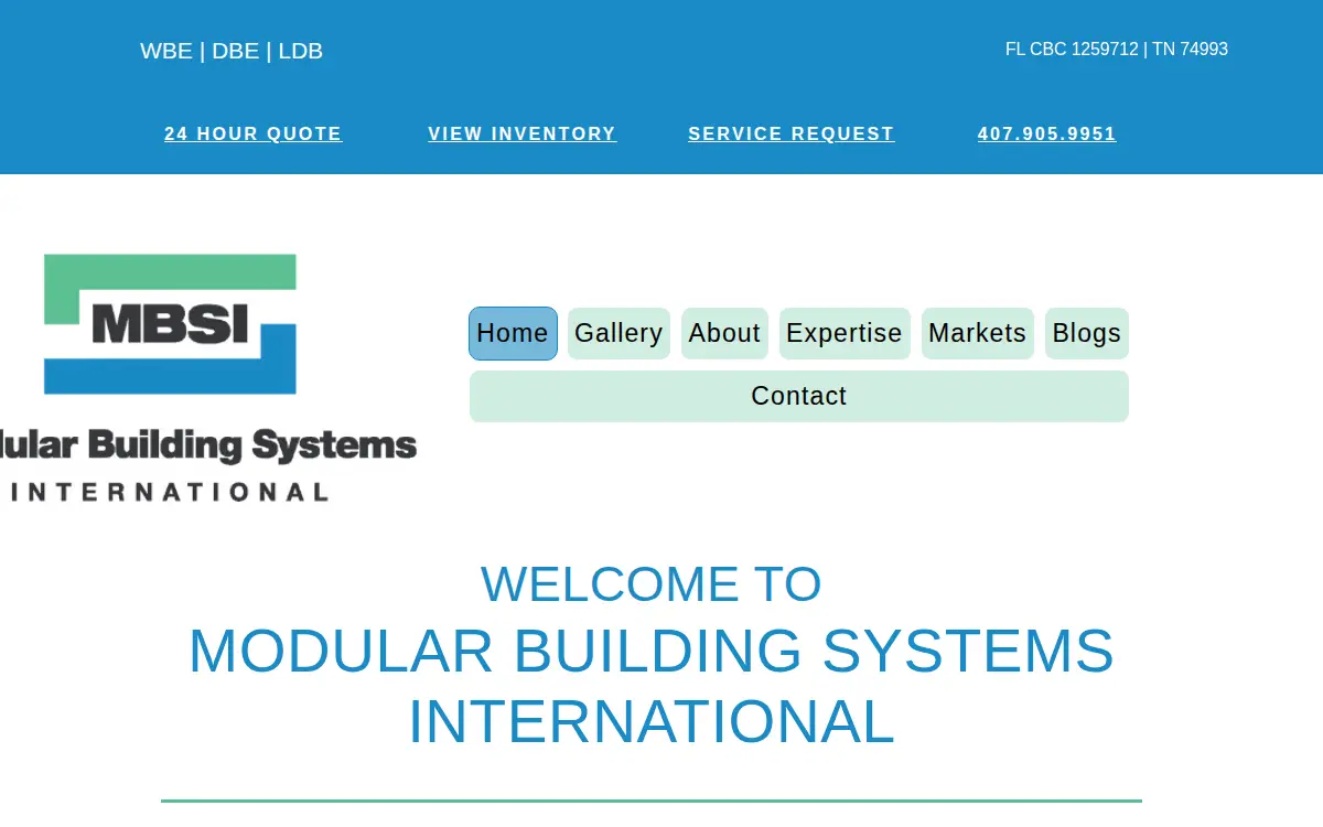 Homepage of Modular Building Systems International, LLC