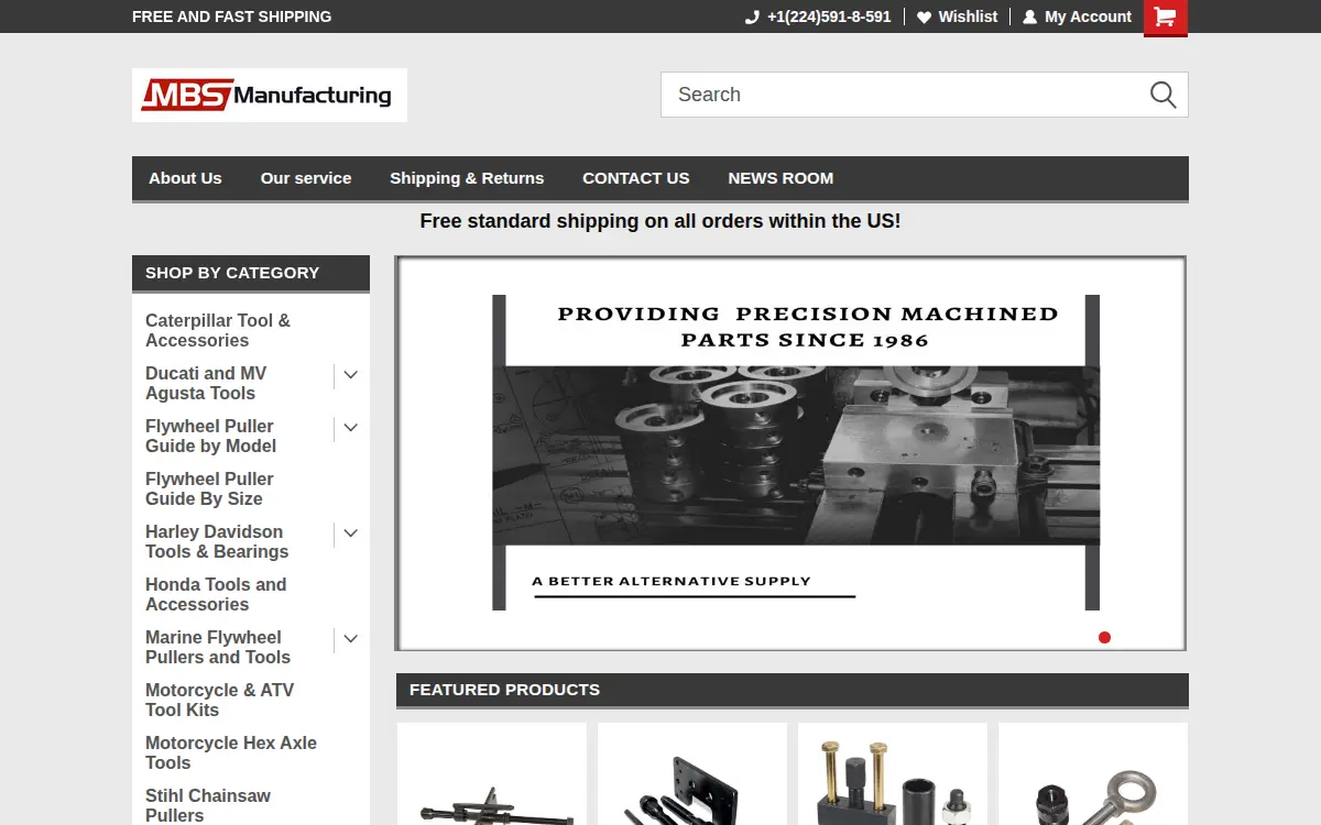 Homepage of Mbs Manufacturing INC.