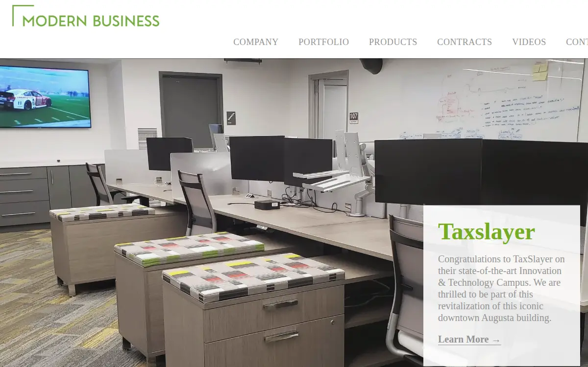 Homepage of Modern Business Workplace Solutions, LLC