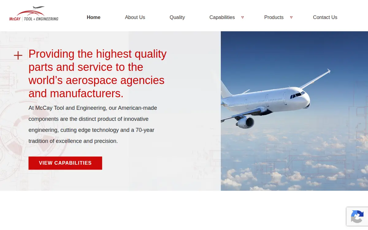 Homepage of Mccay Tool and Engineering Company