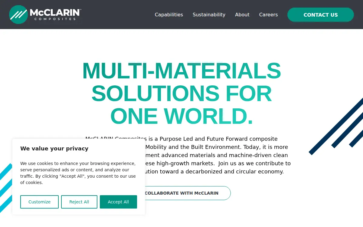 Homepage of Mcclarin Plastics, LLC