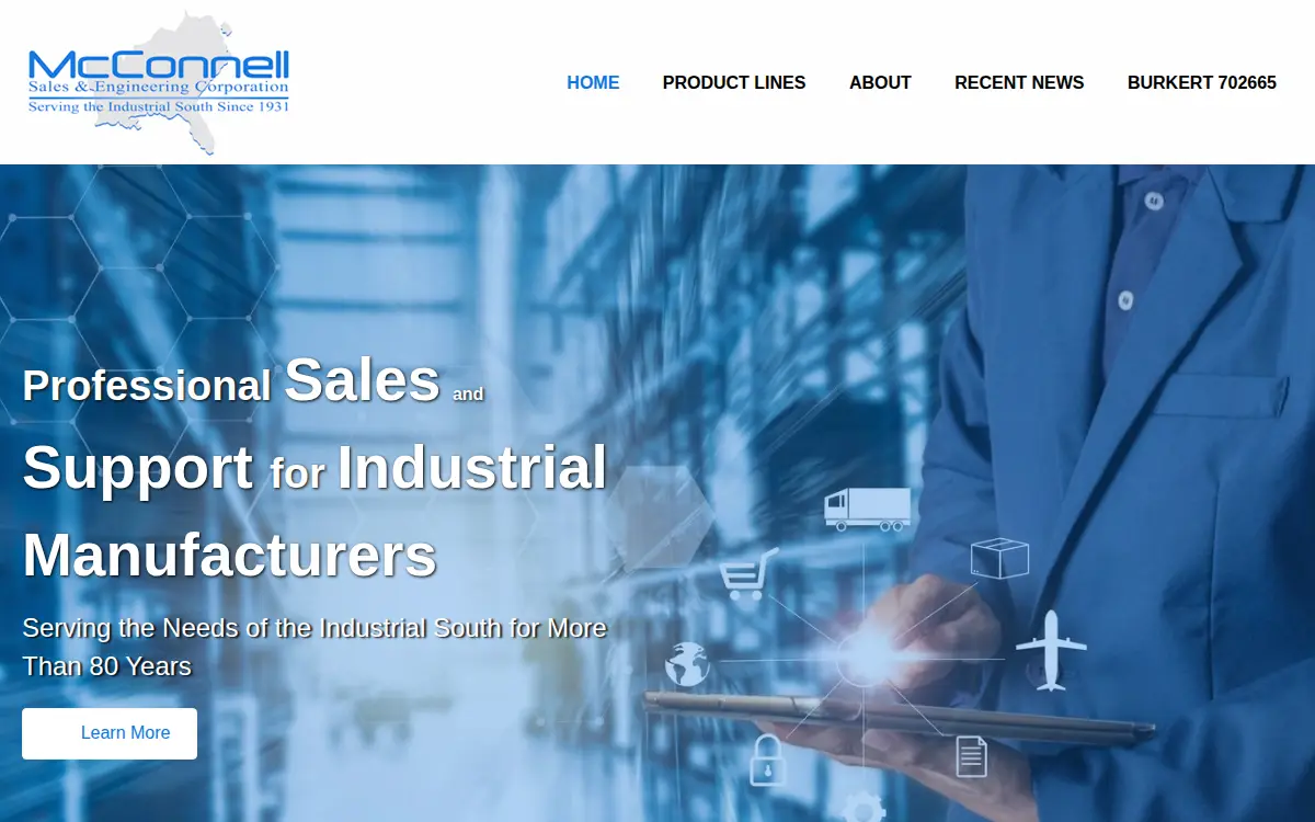 Homepage of Mcconnell Sales & Engineering Corporation