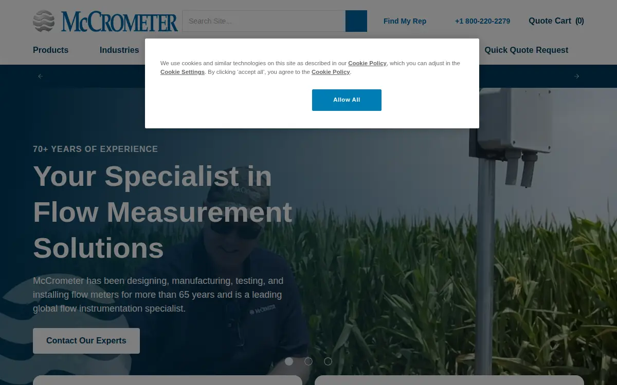 Homepage of Mccrometer, INC.