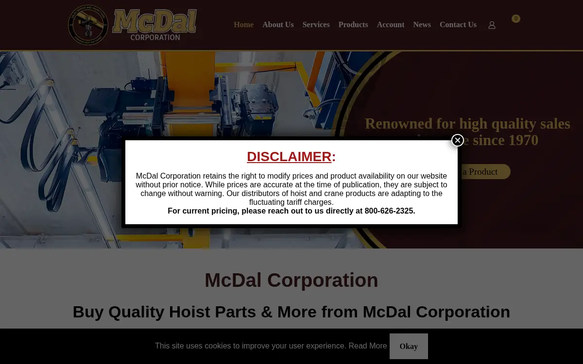 Homepage of Mcdal Corporation