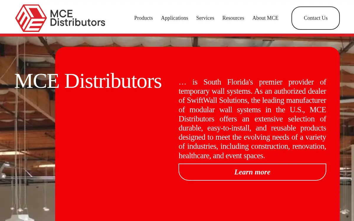 Homepage of Mce Distributors LLC