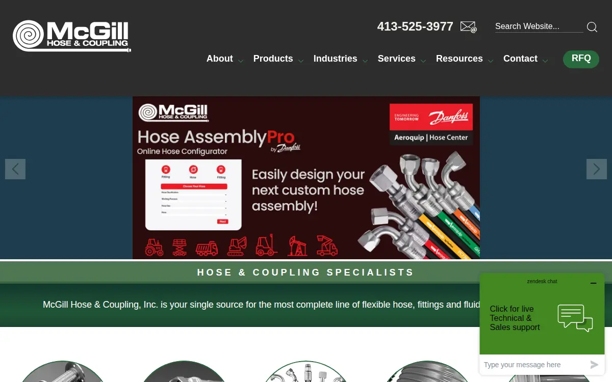 Homepage of Mcgill Hose & Coupling, INC.