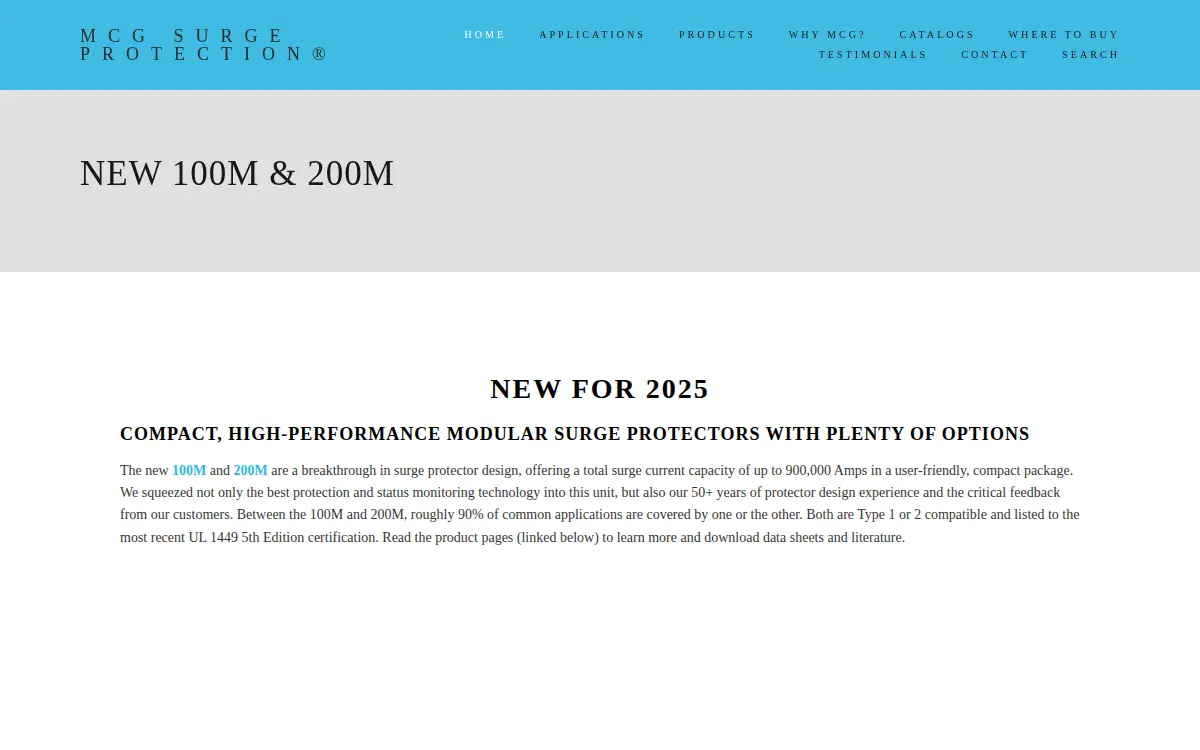 Homepage of Mcg Electronics, INC.