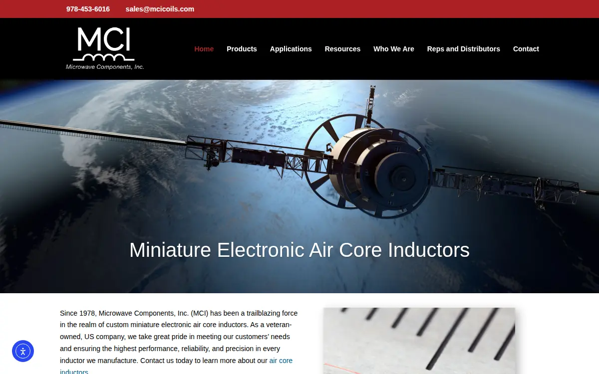 Homepage of Microwave Components, INC