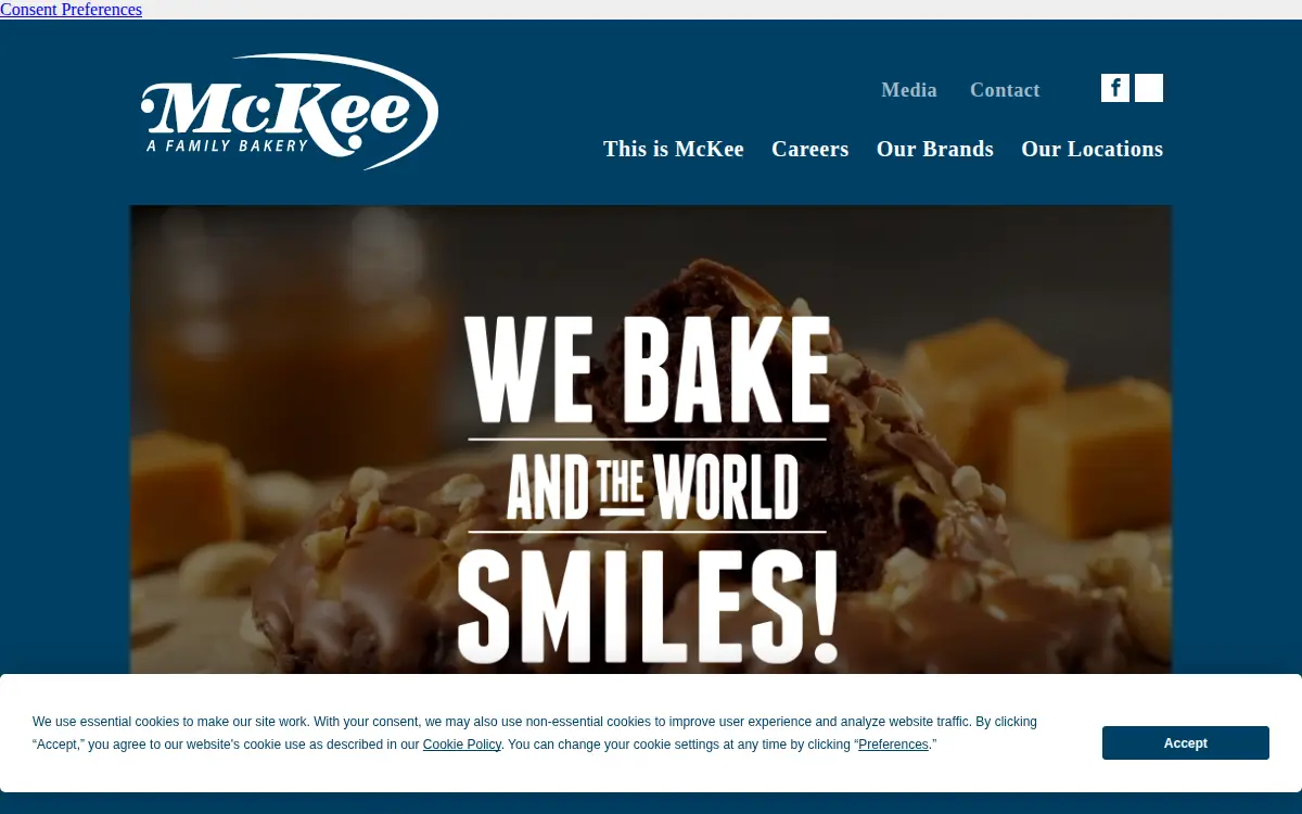Homepage of Mckee Foods CORP