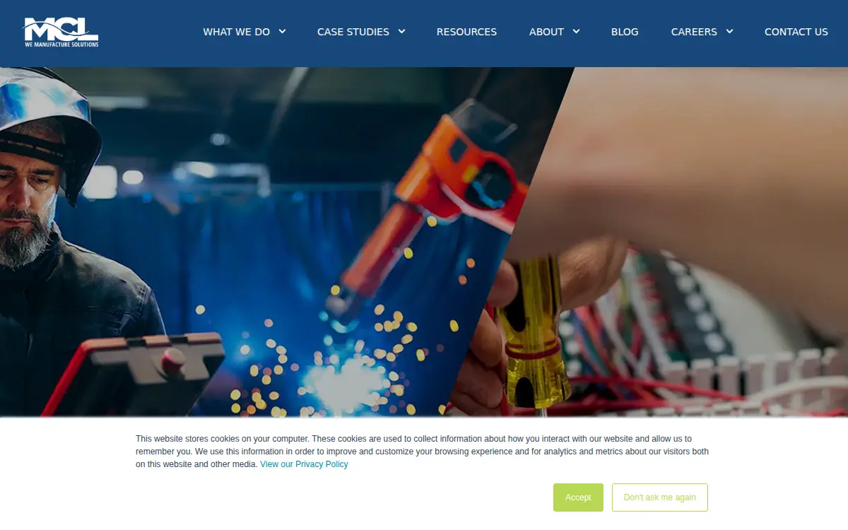 Homepage of Mcl Industries, INC.