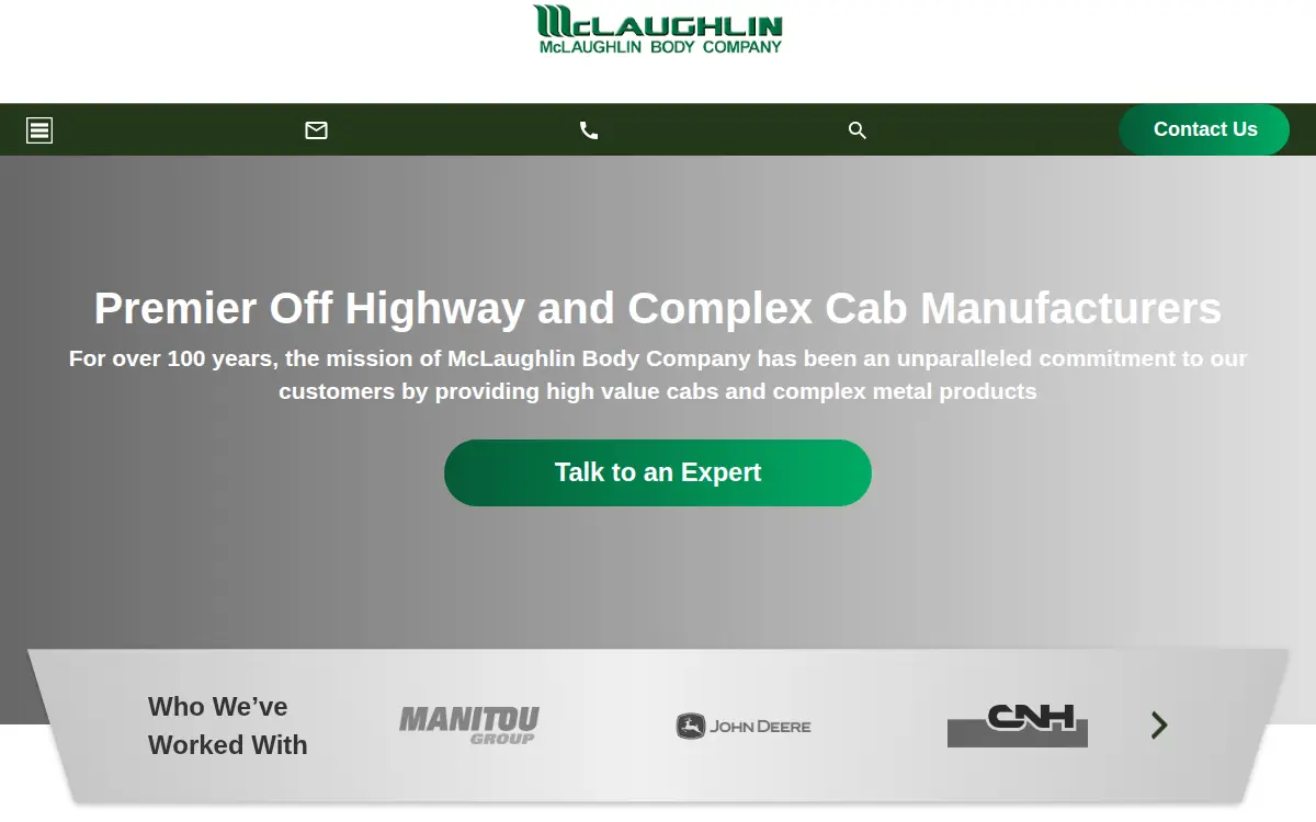 Homepage of Mclaughlin Body CO