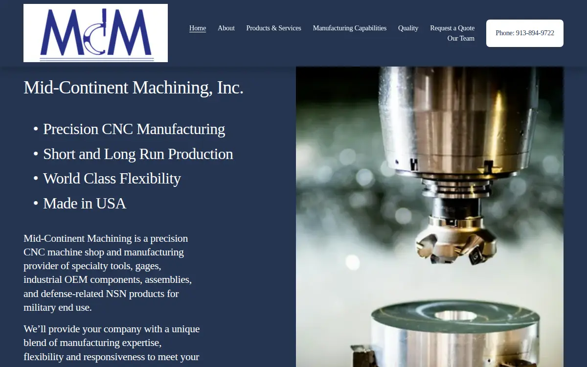 Homepage of Mid-continent Machining INC
