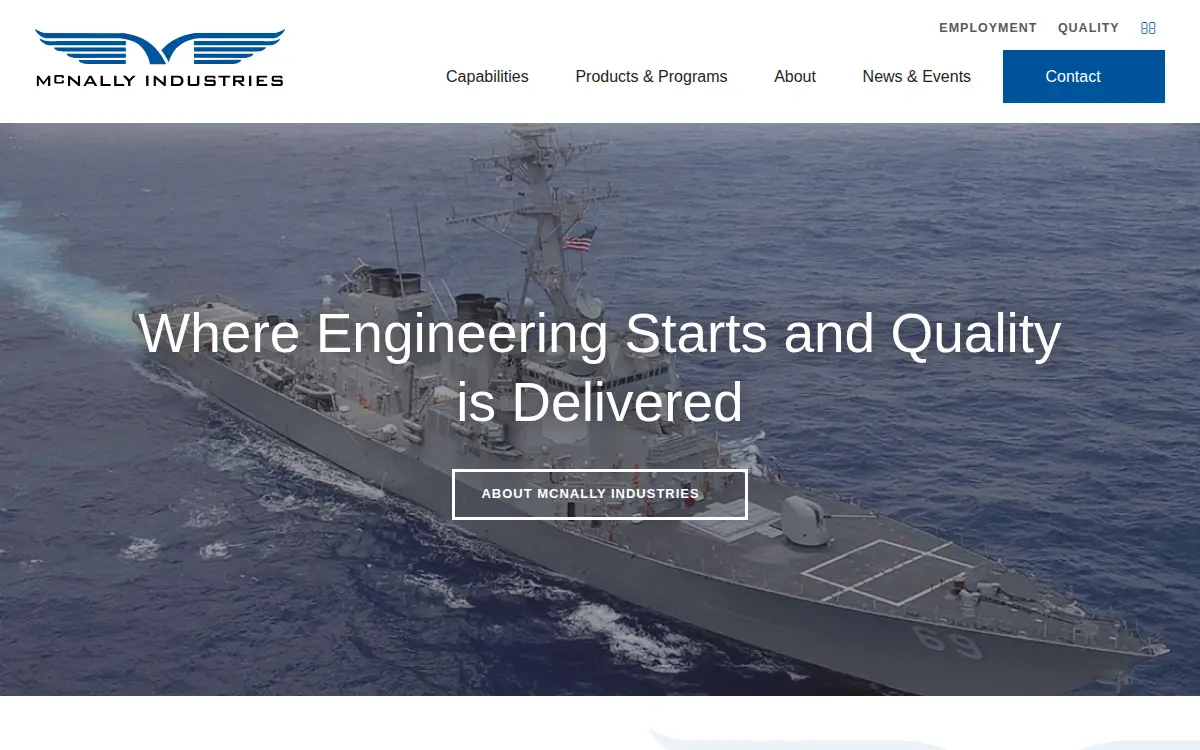 Homepage of Mcnally Industries, LLC