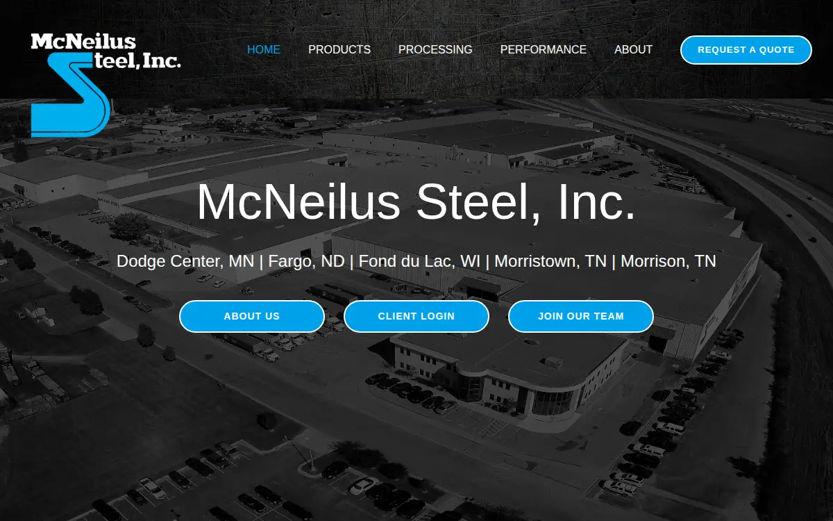 Homepage of Mcneilus Steel INC