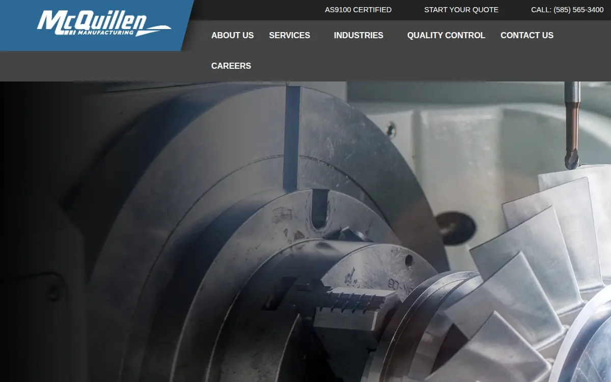 Homepage of Mcquillen Manufacturing LLC.