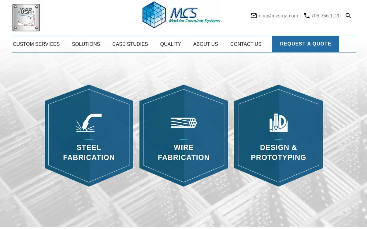 Homepage of Modular Container Systems, INC.