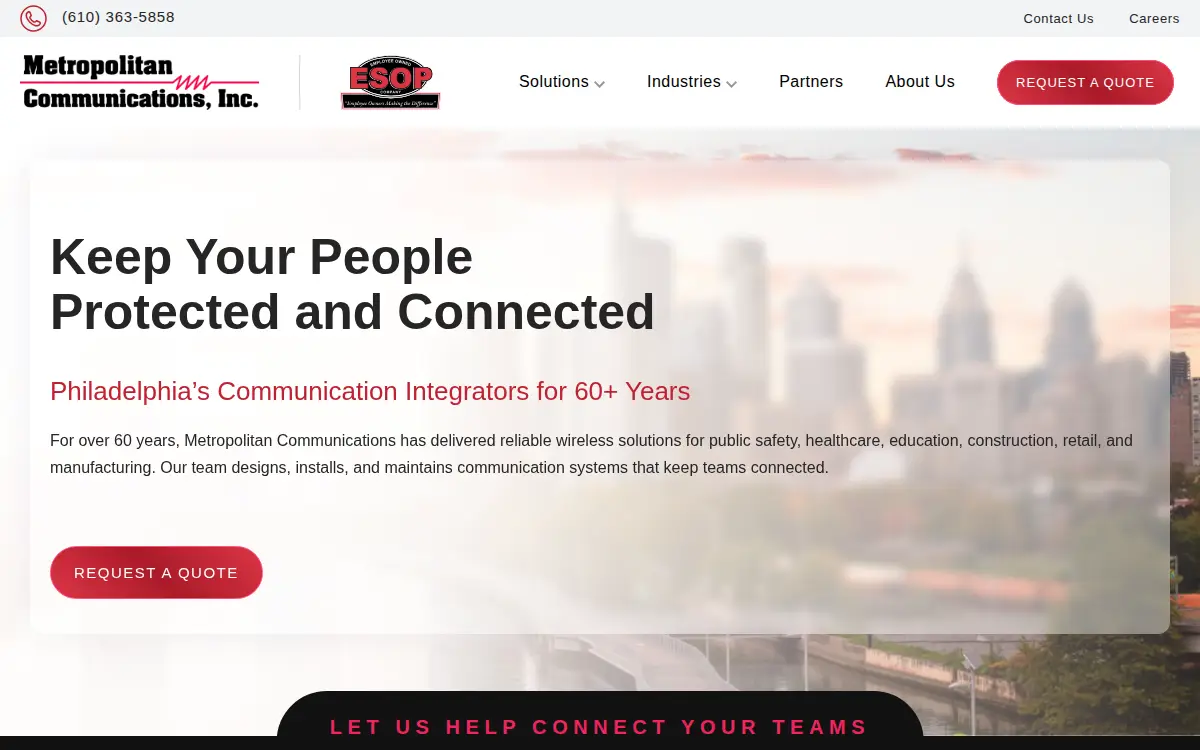 Homepage of Metropolitan Communications, INC.