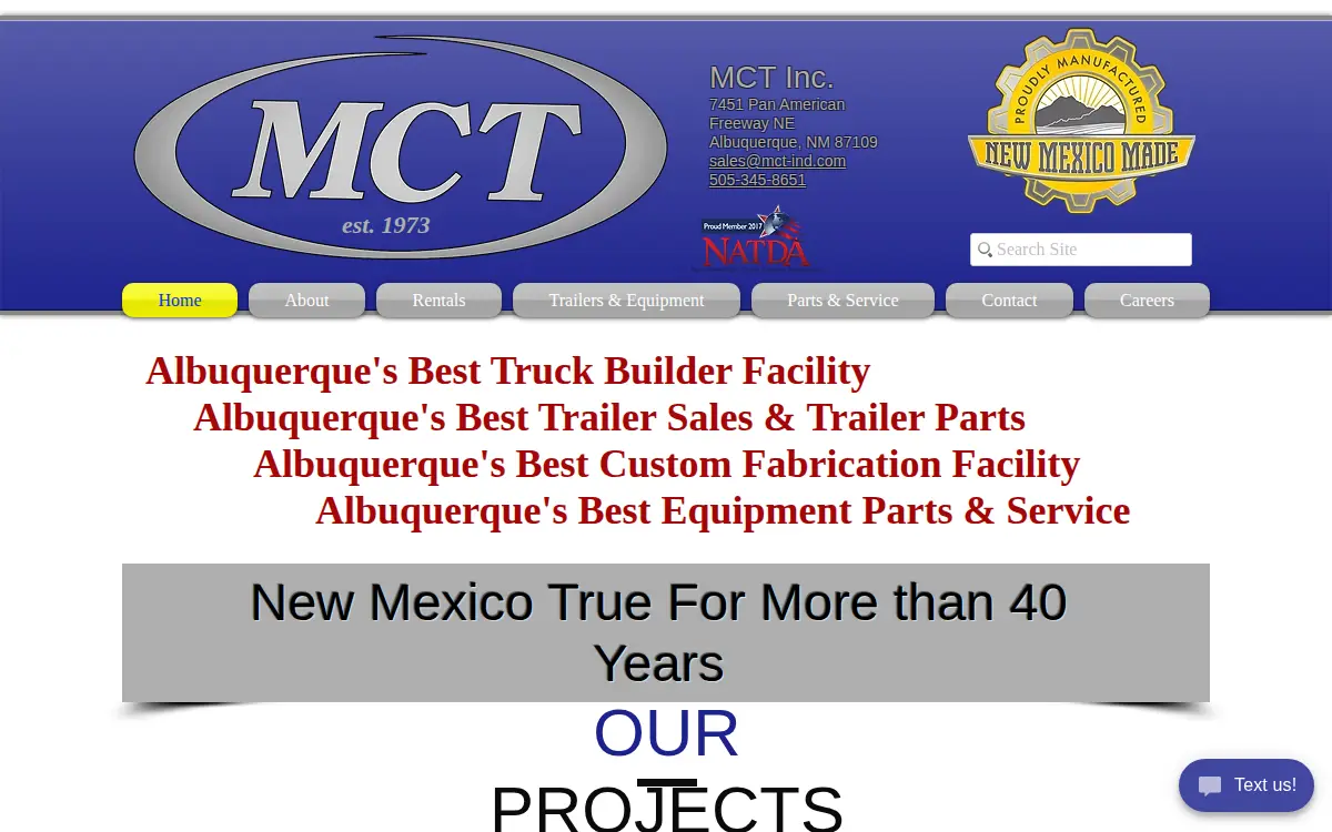 Homepage of Mct INC
