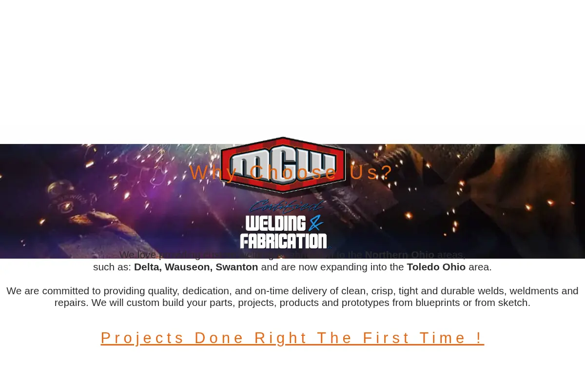 Homepage of Mcw Certified Welding LTD