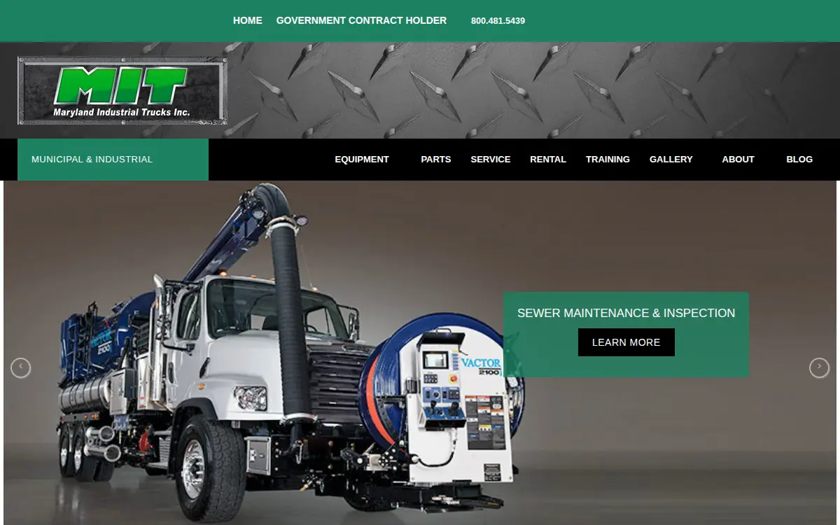 Homepage of Maryland Industrial Trucks, Incorporated