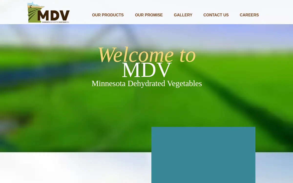Homepage of Minnesota Dehydrated Vegetables, INC