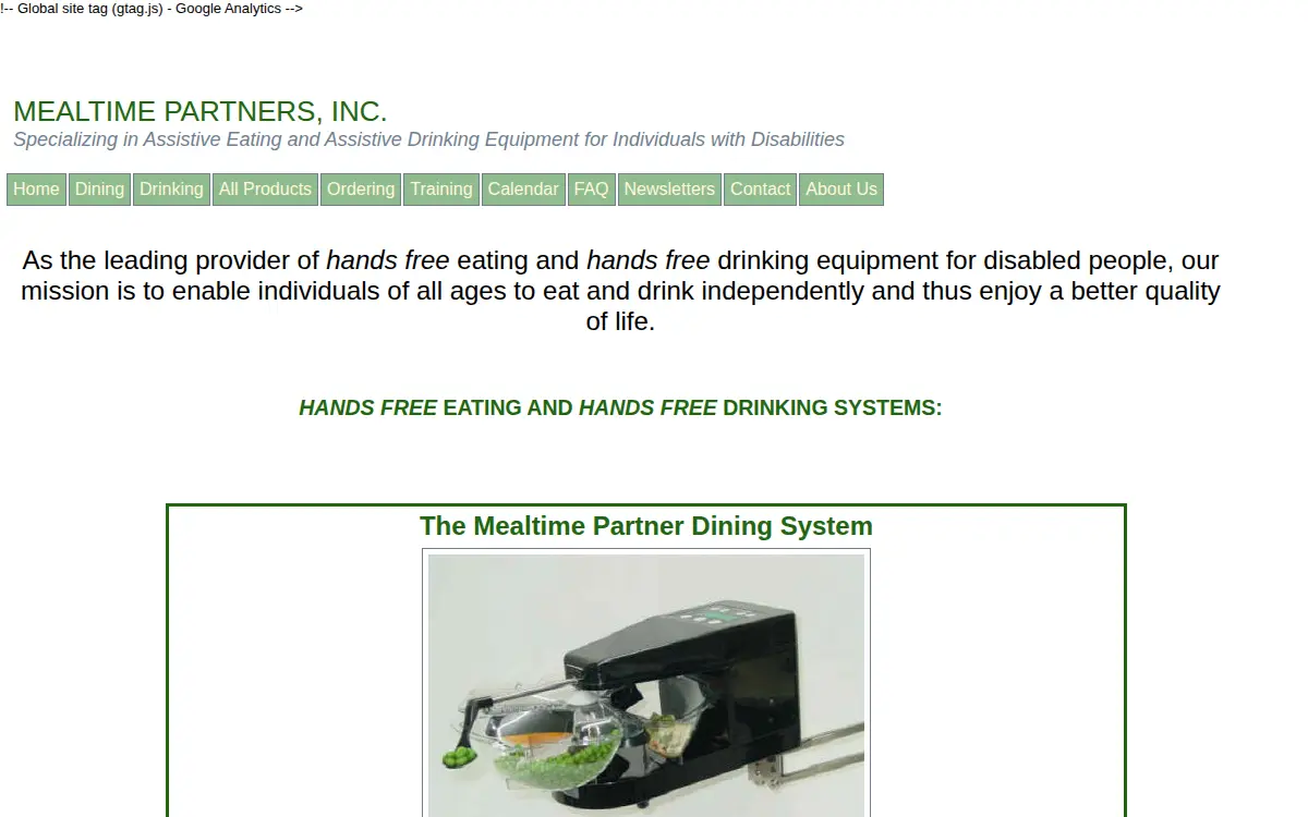 Homepage of Mealtime Partners, INC.
