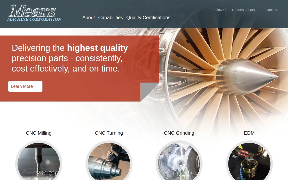 Homepage of Mears Machine CORP