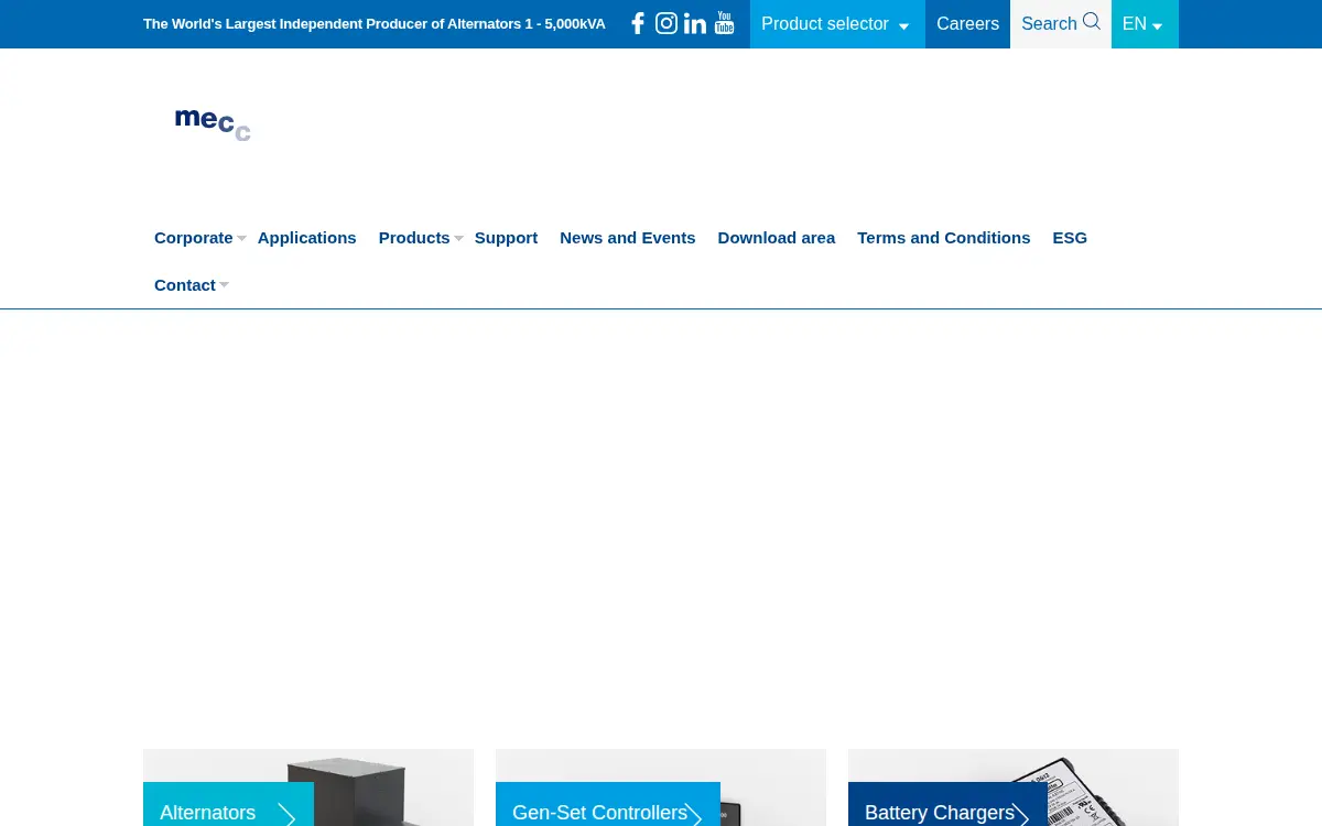 Homepage of Mecc Alte INC.