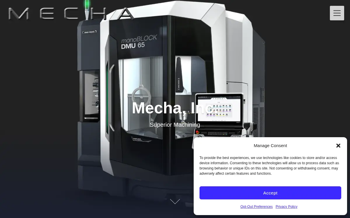 Homepage of Mecha, INC.