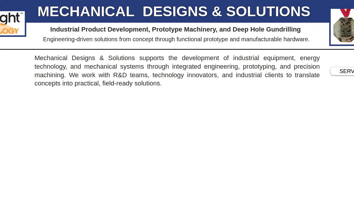 Homepage of Mechanical Designs and Solutions LLC