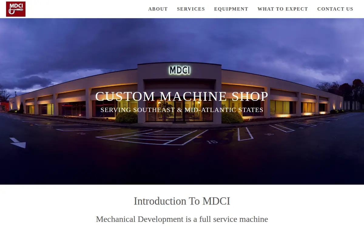 Homepage of Mechanical Development Company, Incorporated